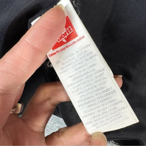 Mango Turtle High Neck Y2K Aesthetic Zip Up Gray Wool Belted Jacket Size 6 - Picture 8 of 16